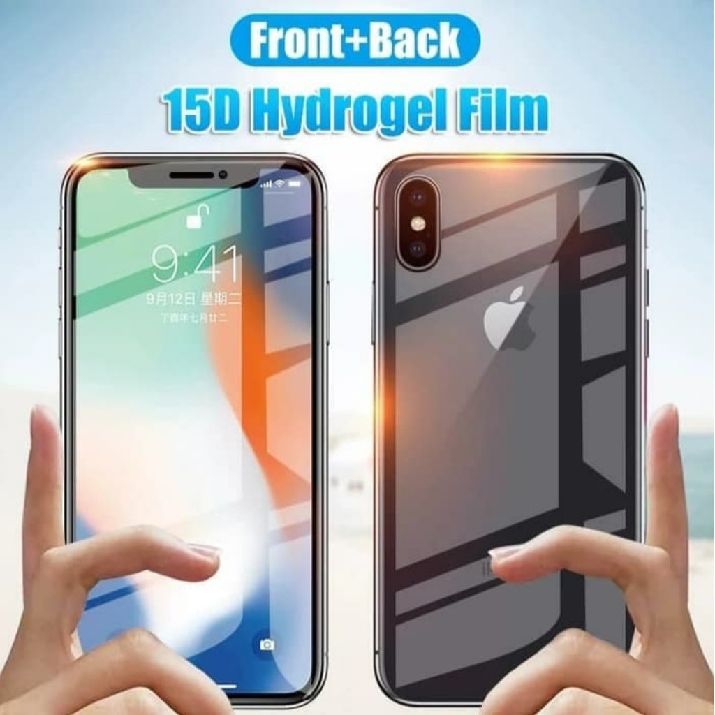 Hydrogel screen guard DEPAN BELAKANG IPHONE X XS XR XS MAX 11 12 13 14 PRO MAX 14 Plus 11 11 pro 12 13 mini anti gore