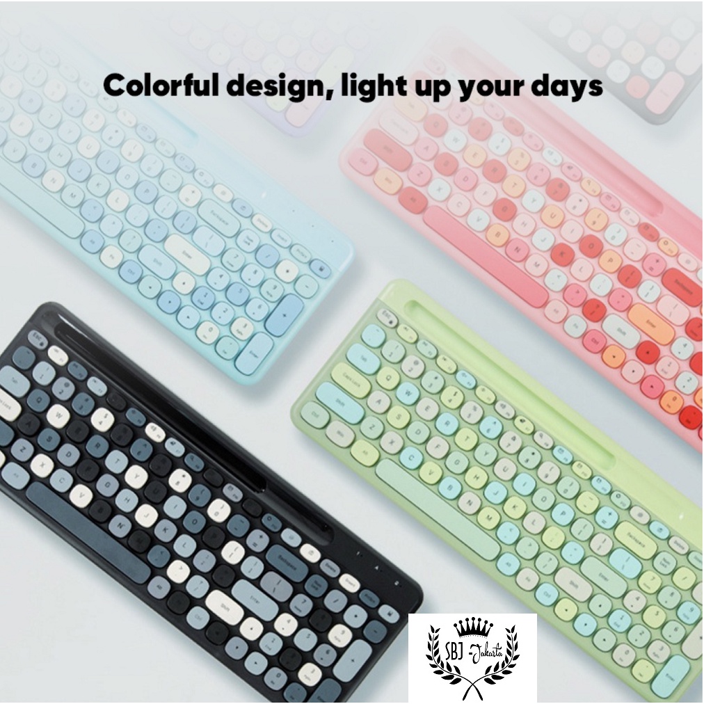 Mofii Keyboard Mouse set Premium Silent choco key Mofii Wireless 2.4G Colorful - SB888