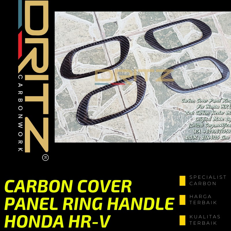 Carbon Cover PANEL RING HANDLE HONDA HRV Aksesoris Karbon Mobil