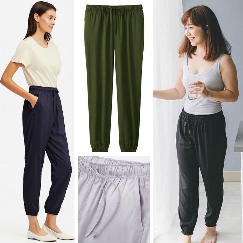 UNIQLO Relaco Jogger Basic Drape Jogger Pants Celana UNIQLO Relaco Jogger Basic Drape Jogger Pants Celana