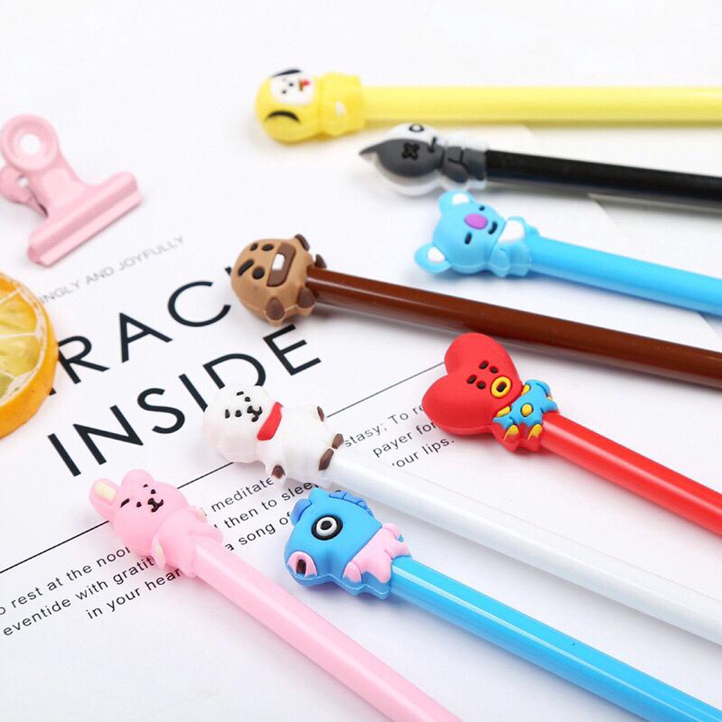 BRGUNIK Pulpen Fancy Gel Pena Karakter KPOP / Perlengkapan Sekolah / Stationary R147