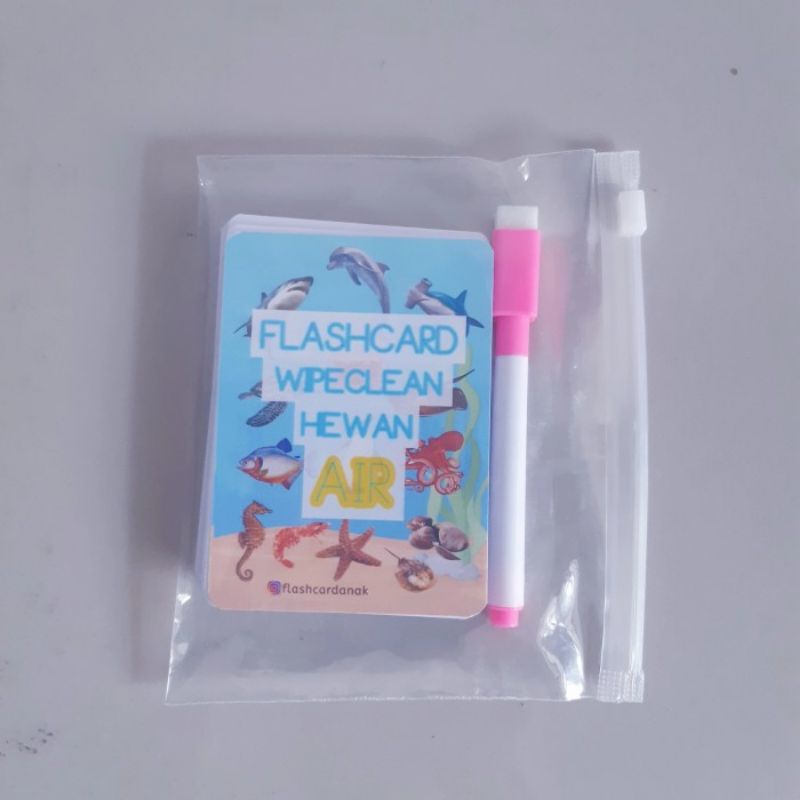 Flash Card Wipe Clean Hewan Air - Mainan Flashcard Binatang Anak