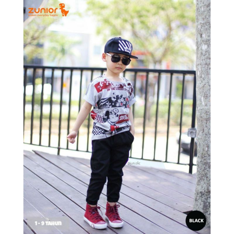 Jogger Anak Premium Zunior Hitam 1-12 Tahun