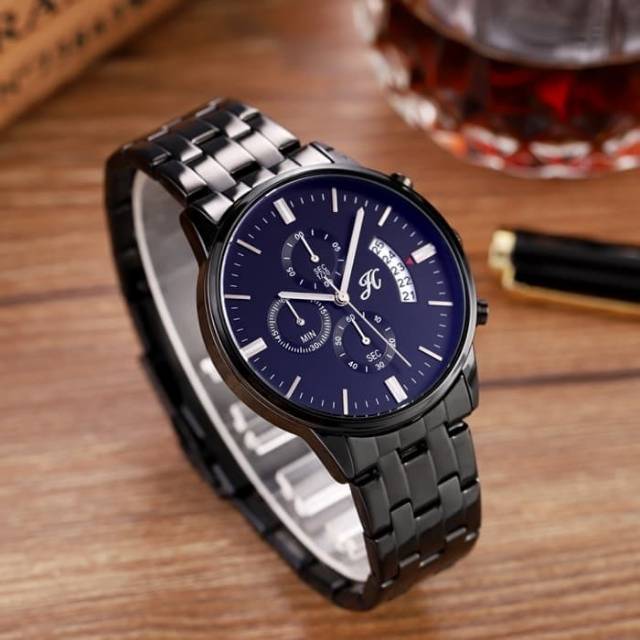 Jam Tangan Pria Original JT 8036 Jims Honey ada 2 Varian Strap Stainless kulit Jimshoney Import
