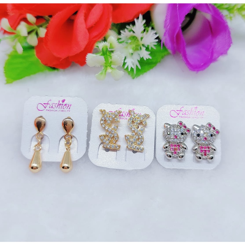 Anting permata lapis emas perhiasan xuping fashion jewellery 0442-0444