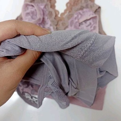 Bra bh wanita brukat renda bralette muat aplikasi renda brukat lace sport olahraga rajut halus busa tebal