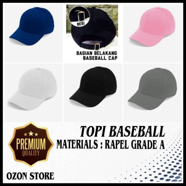 Topi Baseball Caps Topi Distro Pria &amp; Wanita Bahan Rapel Premium