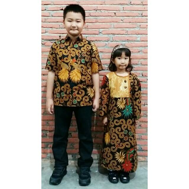 SGlatifa brokat batik gamis couple lebaran 2020 seragam baju anak ada ukuran jumbo