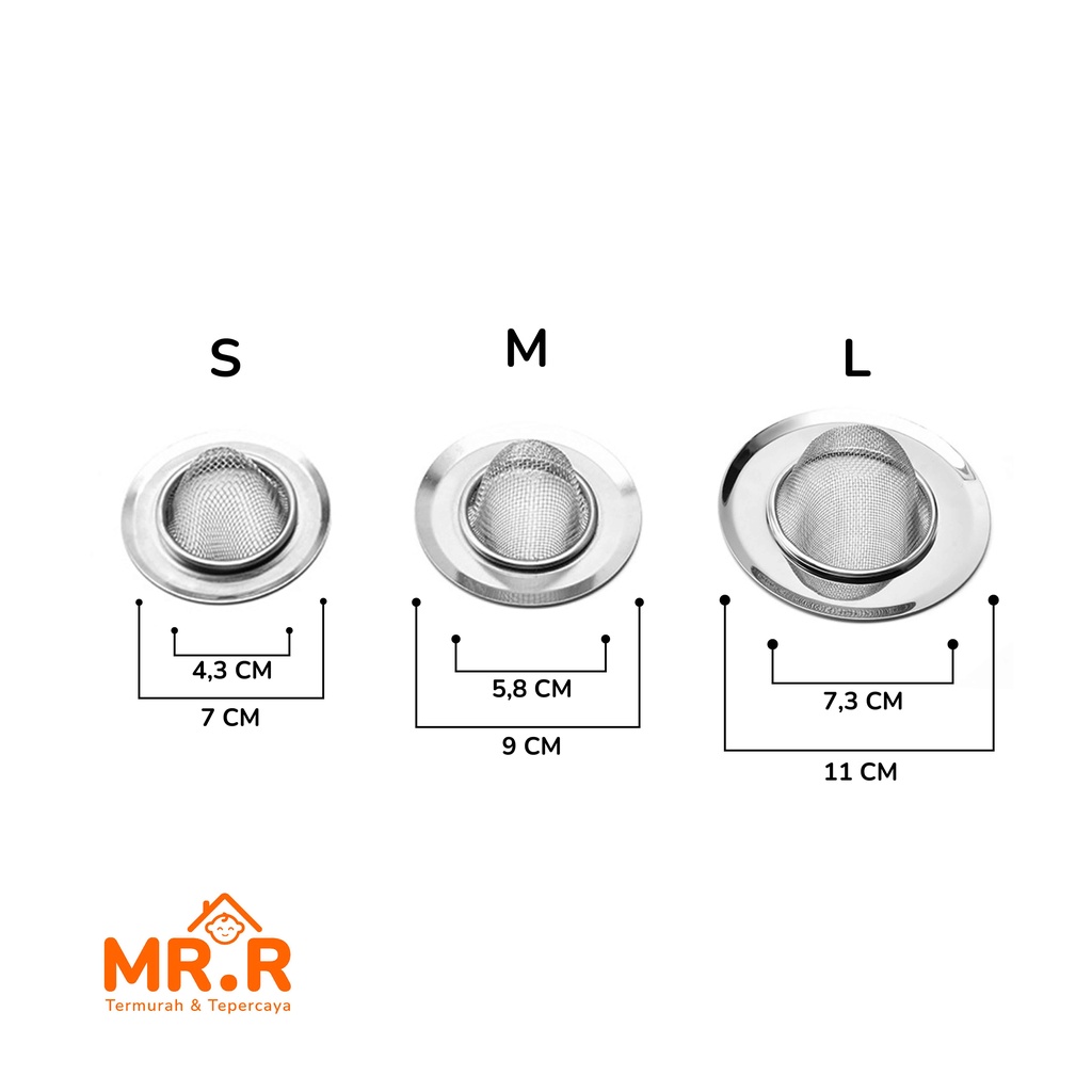 Saringan Wastafel Cuci Piring Stainless Jala Saringan Afur Bak Cuci Gelas Sink Strainer Filter Air