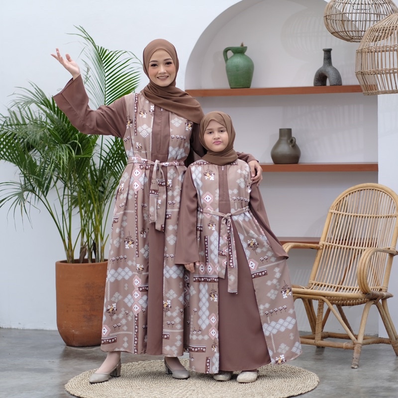 GAMIS COUPLE IBU DAN ANAK GAMIS MEWAH GAMIS MUSLIMAH KIRANA GAMIS MOCCA