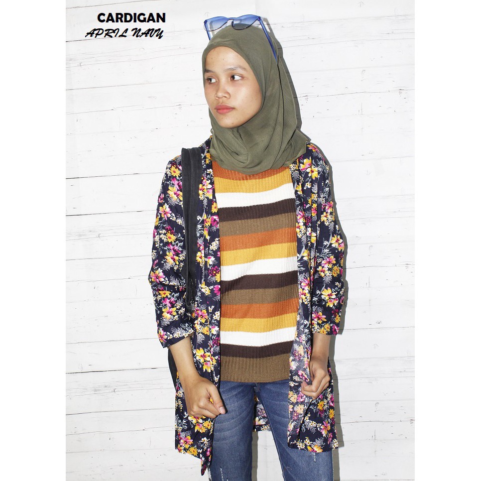 FORTGLASS KARDIGAN APRIL OUTER CARDI MOTIF BUNGA MONALISA PAKAIAN WANITA