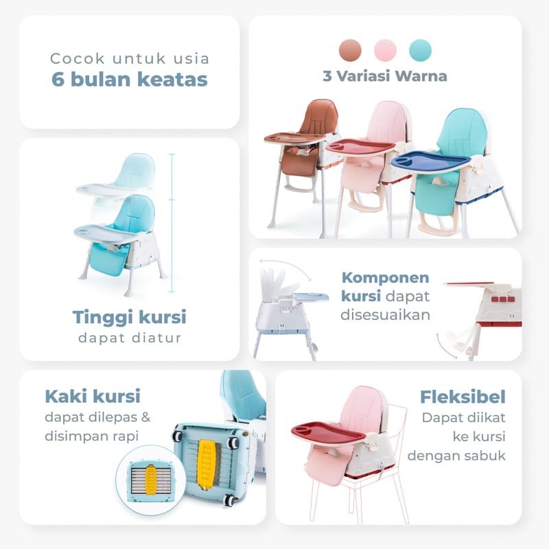 Kursi Makan Bayi Roda 3 in 1/Baby Chair Kursi Makan Bayi High Chair