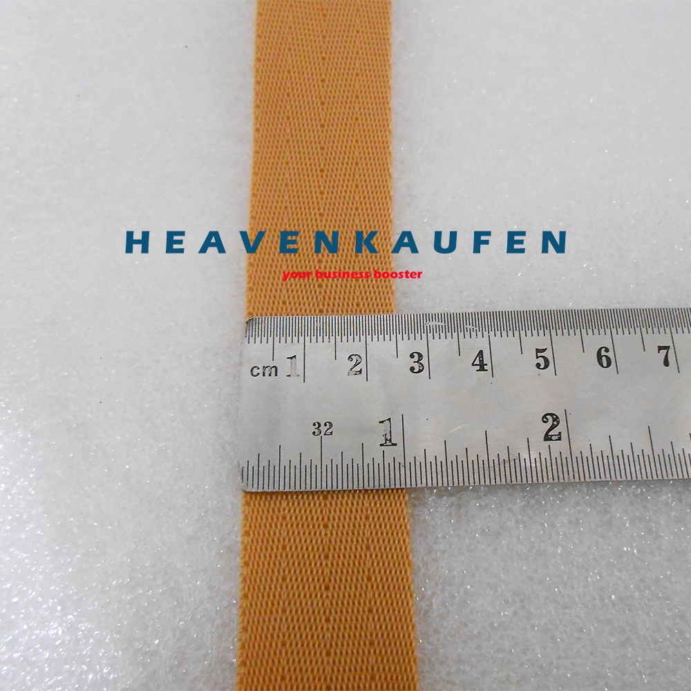 Webbing Motif Seatbelt Lebar 2,5 cm Warna Kopi Susu Murah Meteran