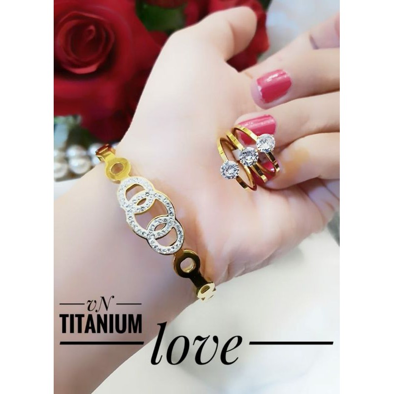 Set Titanium Gelang dan Cincin