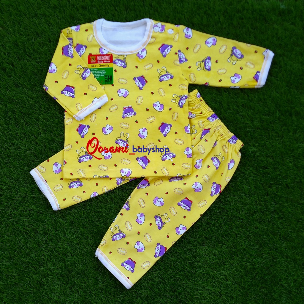 BABYFUN Cewek Setelan Panjang Bayi Newborn Motif Print SNI