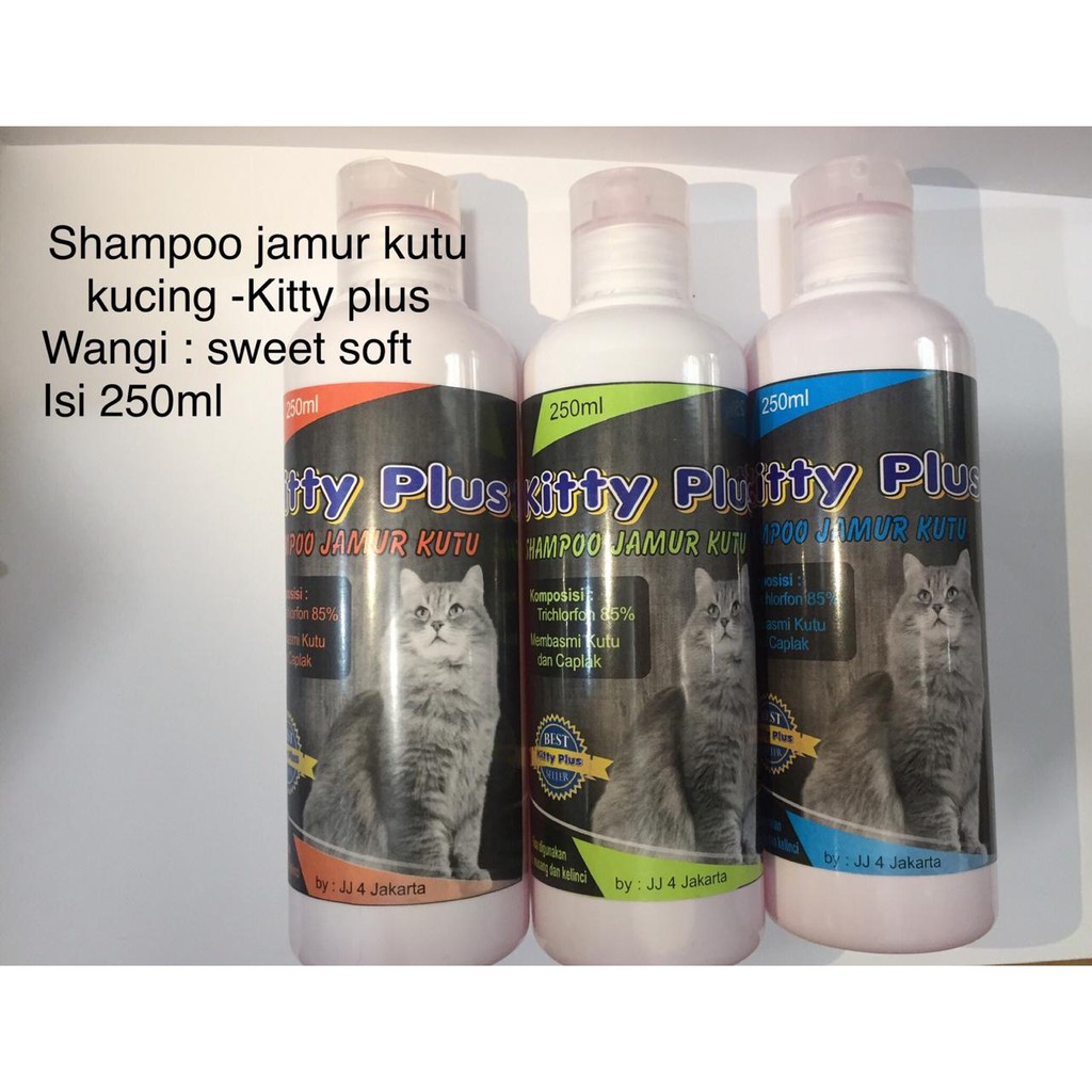 kitty plus shampoo jamur kutu anjing kucing 250ml