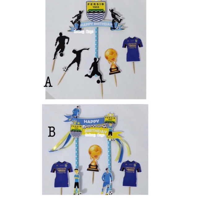 Persib Bola Topper Cake Birthday / Hiasan Kue Ulang Tahun