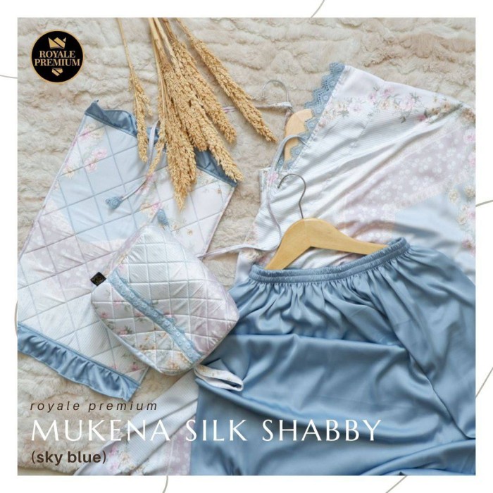 Mukenah Silk Shabby royale premium - Shabby Sky Blue