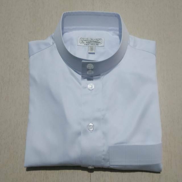 JUBAH AL HARAMAIN PUTIH SALUR