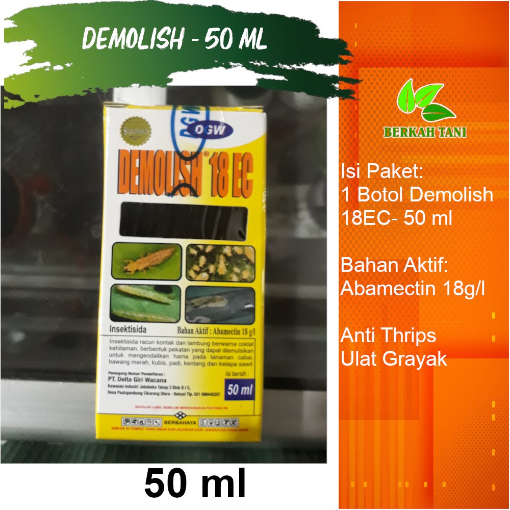 Demolish 50 ml Abamektin Obat Hama Thrips dan Ulat Grayak