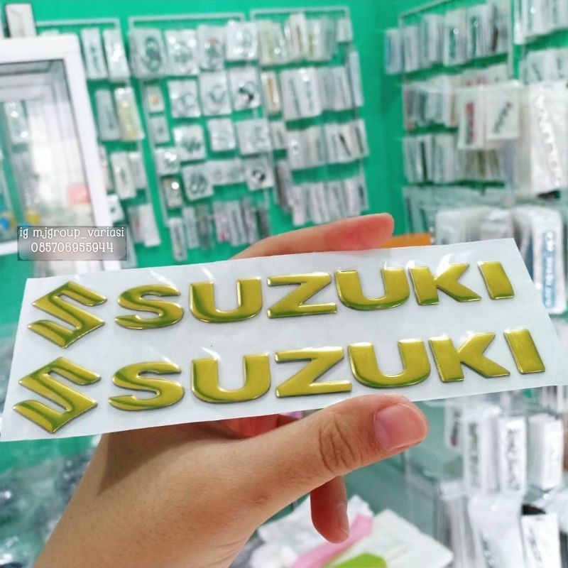 Emblem logo SUZUKI motor ukuran original body motor