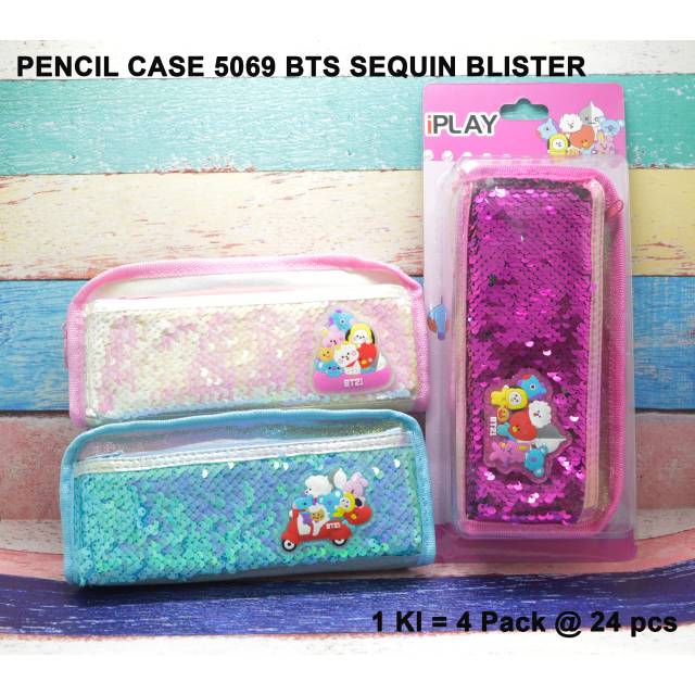 

Tempat Pensil Usap SeQuin BT21 Kpop Korea BTS