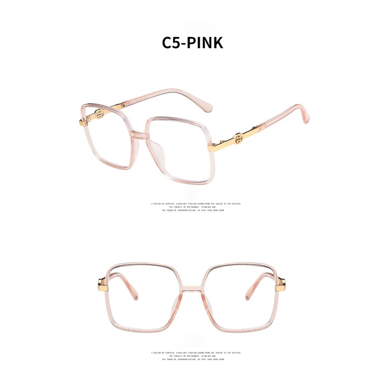 2021 Fashion Big Frame Anti-Blu-ray Korean Personalized Square Simple Glasses