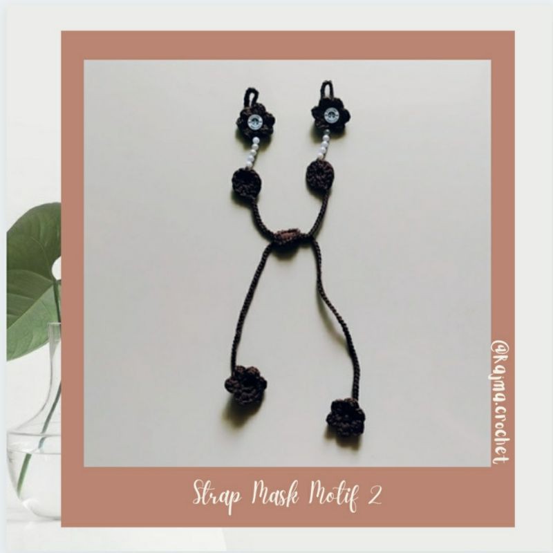 strap mask crochet, strap masker rajut simpel bunga