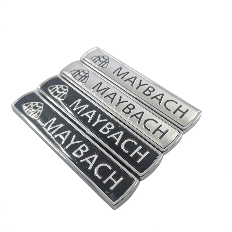 2pcs Stiker Emblem Logo Maybach Bahan Metal Untuk Bagasi Belakang Mobil