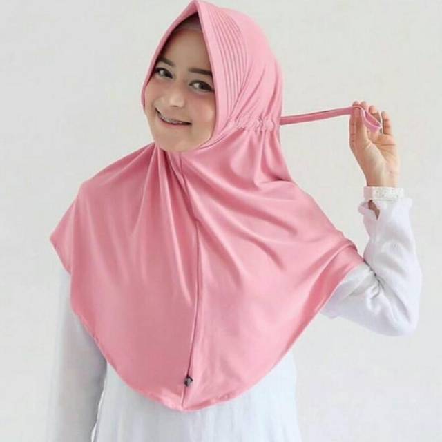Jilbab serut polos Jersey