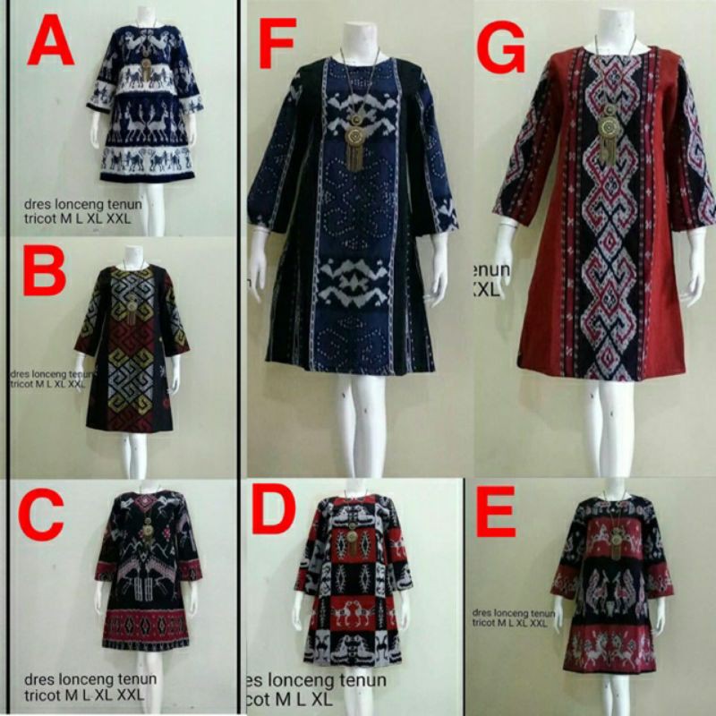 Dress etnik tenun baju tenun jepara DTB105