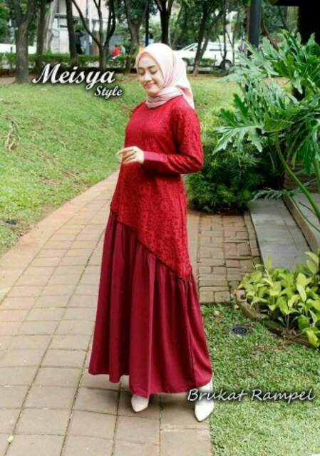 GAMIS SYARI  MEYSA BROKAT REMPEL