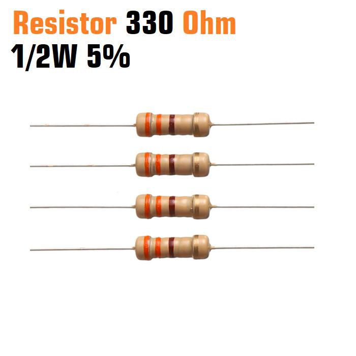 Resistor 330 Ohm 330R 1/2W Carbon Film 1/2 Watt 0.5W 0,5 W - 330Ohm