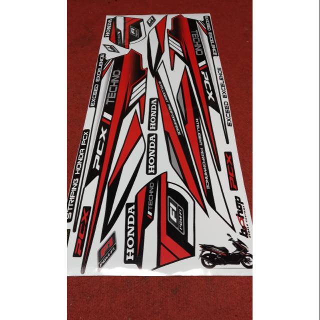 sticker striping variasi merah putih honda pcx