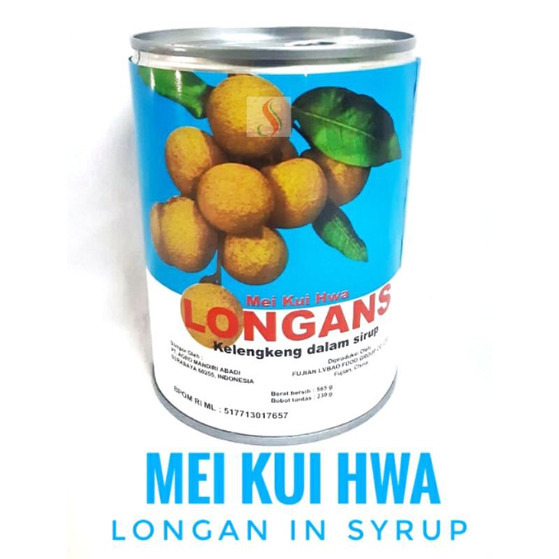 Mei Kui Hwa Longan in Syrup 565gr. Buah kelengkeng dlm kaleng