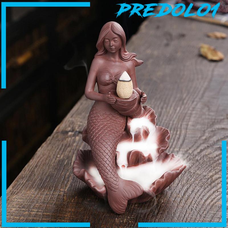 [PREDOLO1] Purple Clay Backflow Incense Cone Burner Aroma Yoga Incense Holder Censer