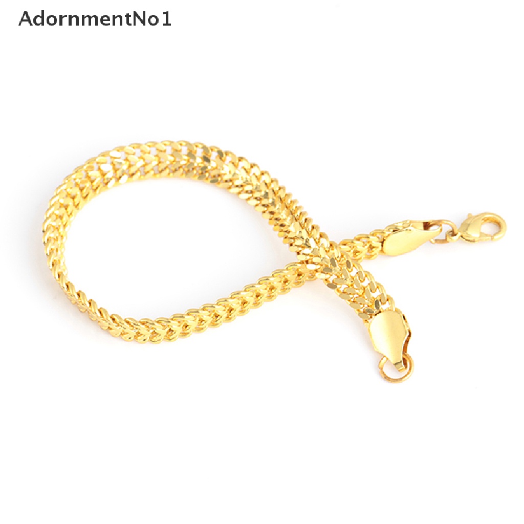 (AdornmentNo1) Gelang Tangan Rantai Stainless Steel Mewah Gaya Hip Hop Untuk Pria