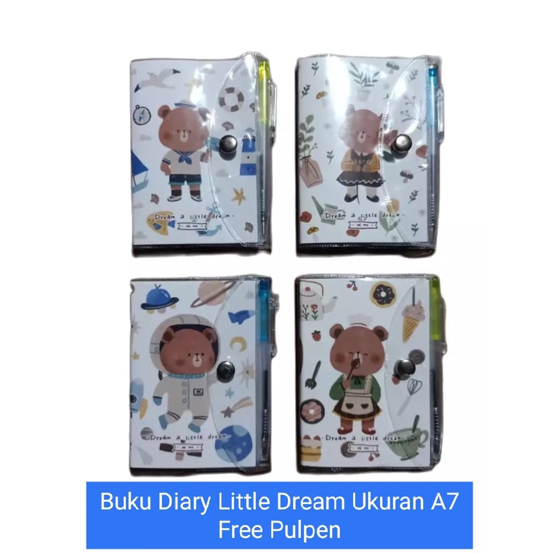 

LJK SHOP - Buku Diary Notes KARTUN LITTLE DREAM 103750 AGENDA Kancing A7 (110 halaman) FREE Pulpen