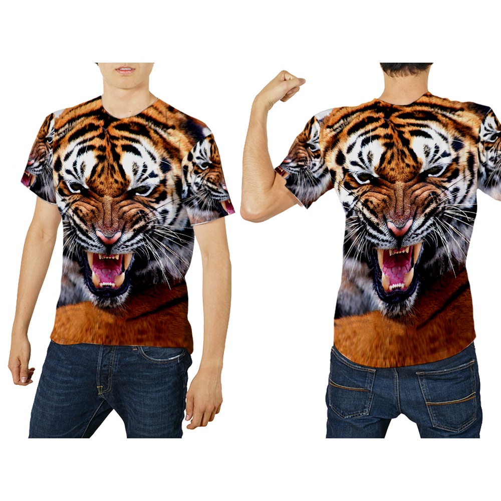 Kaos Baju Tshirt Keren Harimau / Kaos Tshirt Harimau Fullprint / Baju Harimau Custom Fullprint