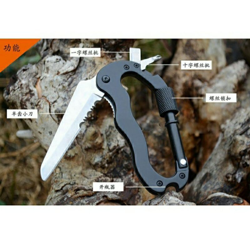 Pisau Carabiner 5in1