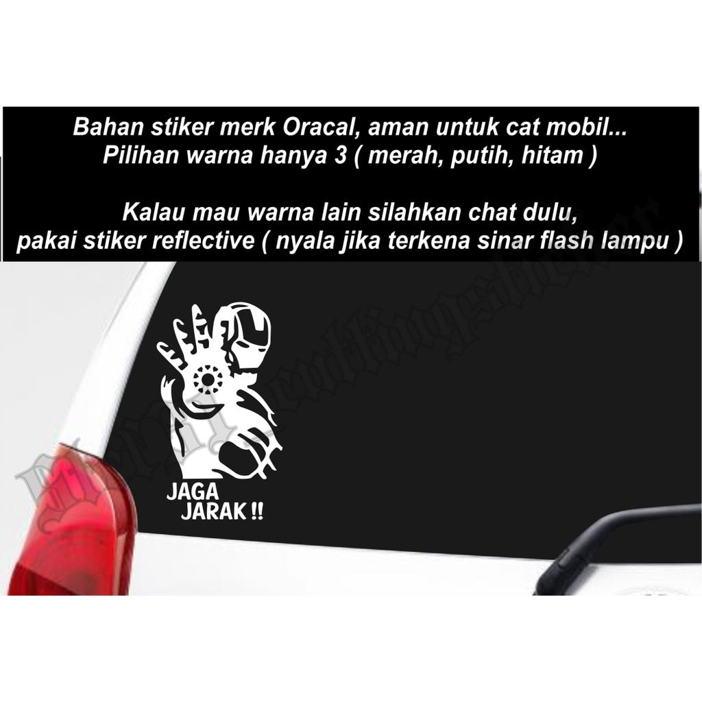 Jual Stiker Cutting Jaga Jarak Iron Man Sticker Kaca Belakang Mobil