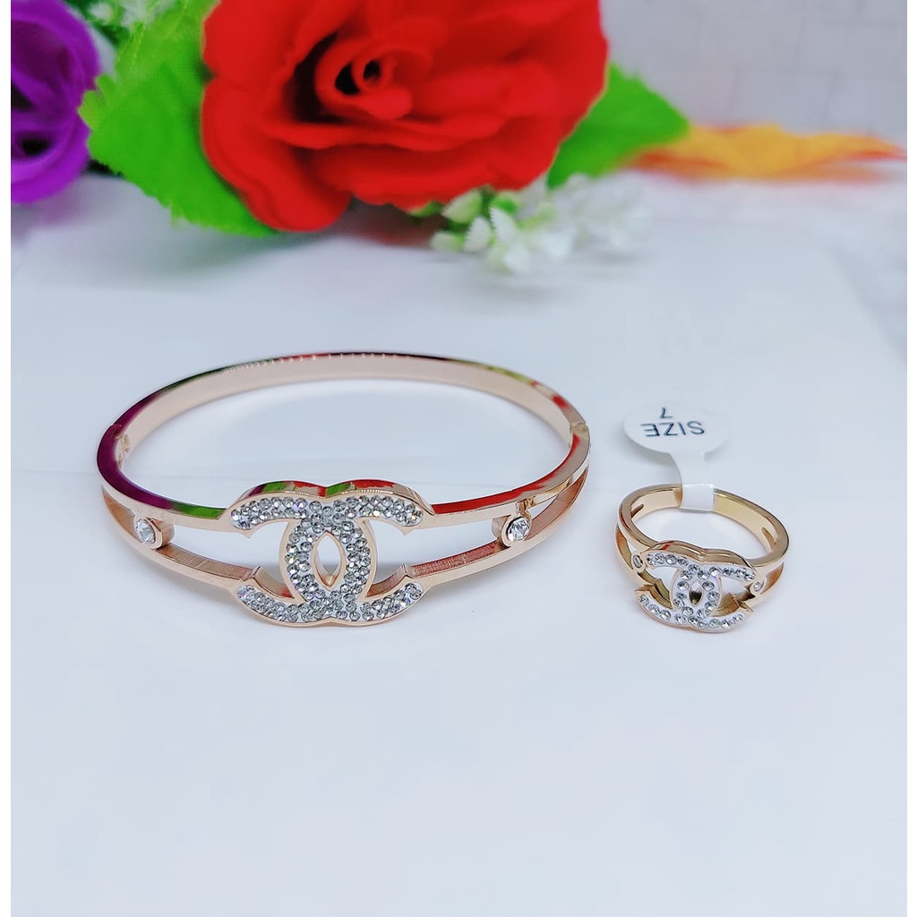 Gelang &amp; Cincin Set Titanium CC Y001