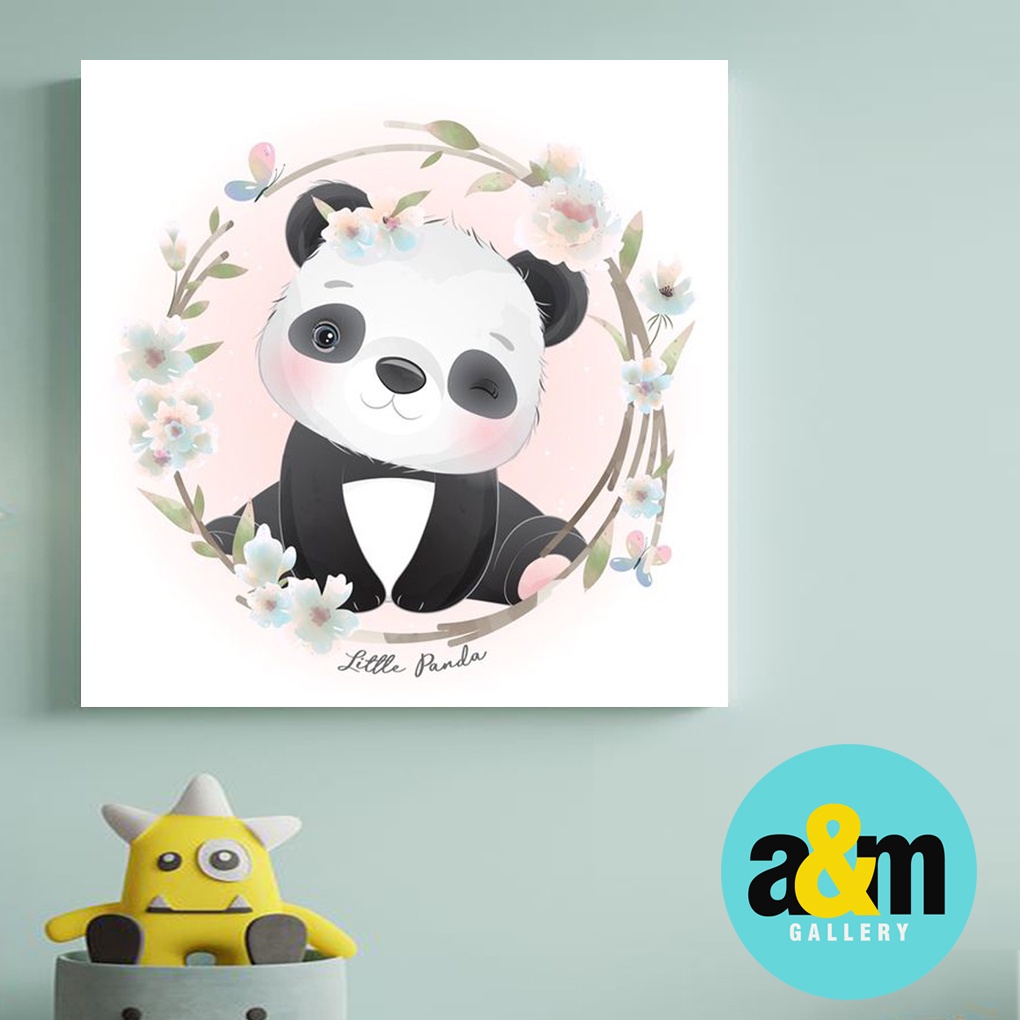 Hiasan Dinding Kamar Bayi Gambar Bayi Binatang Cute Animal ( 20 X 20 ) Pajangan Anak Dekorasi Bayi Wall Decor Tema BINATANG - A&amp;M