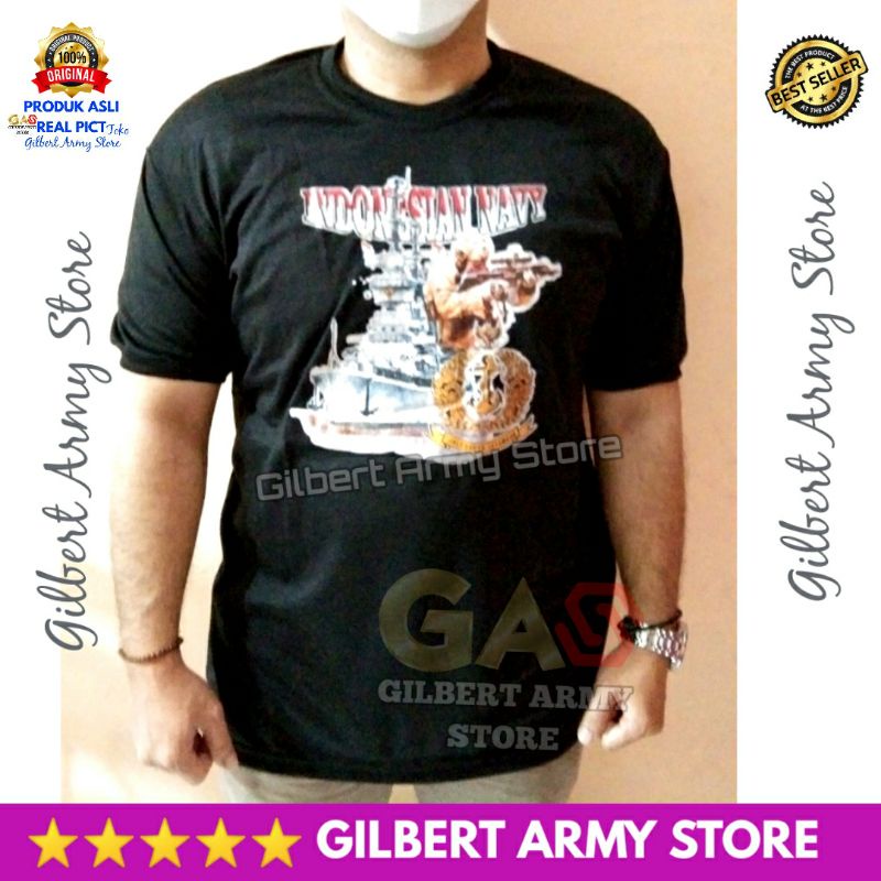 Kaos Indonesian Navy Hitam Abu Misty Oblong Lengan Pendek Baju Tshirt Pria GILBERT ARMY STORE