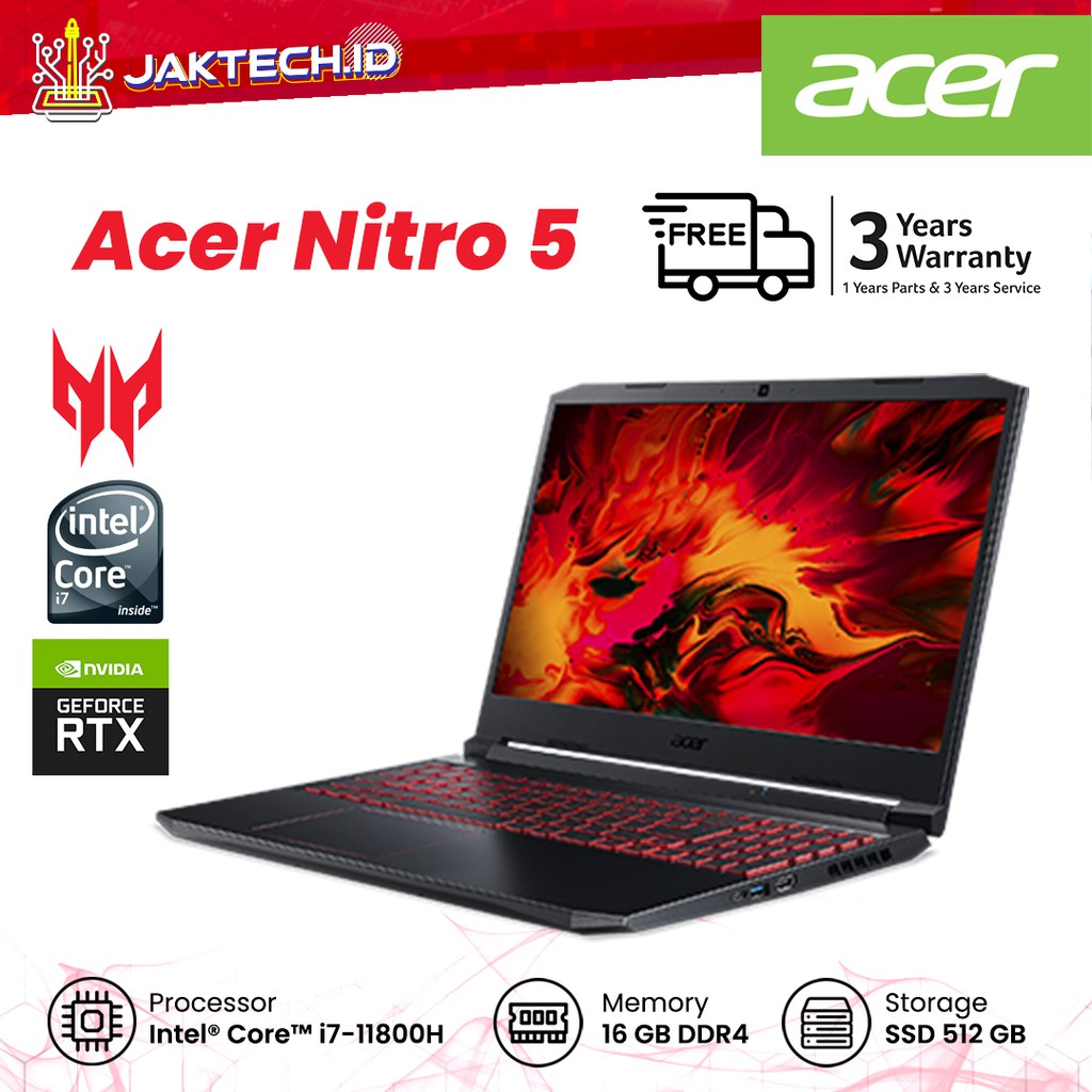 ACER Predator Nitro 5 AN515-57 I7-1180H RTX 3060 16GB 512SSD WIN10+OHS (15,6&quot;)