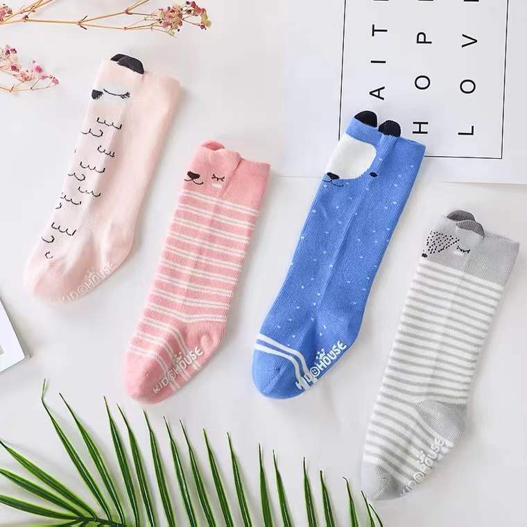 HIPPO LAND Kaos kaki anak bayi motif/Kaus kaki tabung tengah 101-102