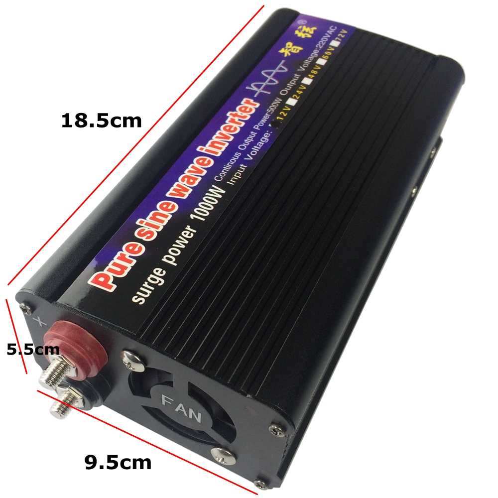 Taffware Car Power Inverter DC 12V to AC220V 1000W - NBQ1000W-Hitam