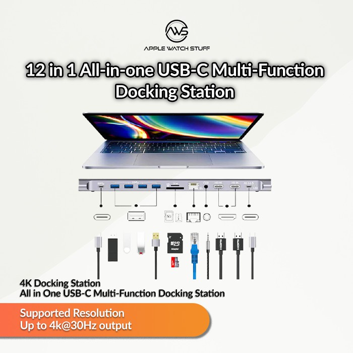 12 in 1 All-in-one USB-C Multi-Function Docking Station