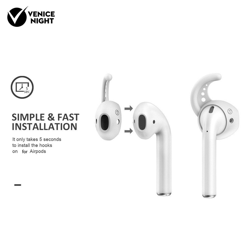 1 Pasang Cover Earbud Anti Hilang Bahan Silikon Untuk Airpods 1 2