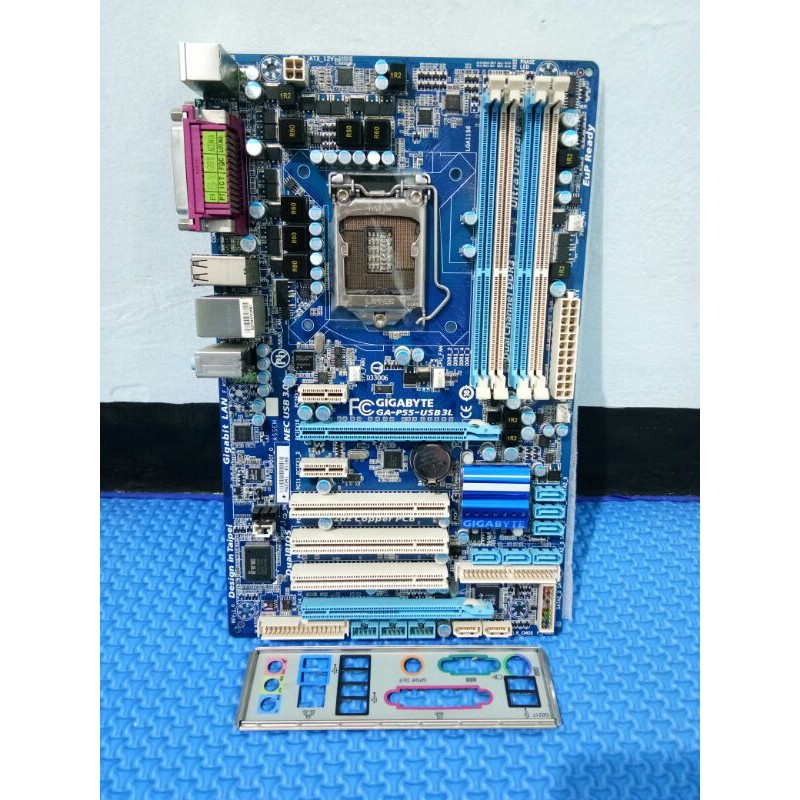 maunboard Intel P55 usb3 atx gaming soket 1156 Gigabyte GA-P55-USB3L 4 slot ram bios update terbaru